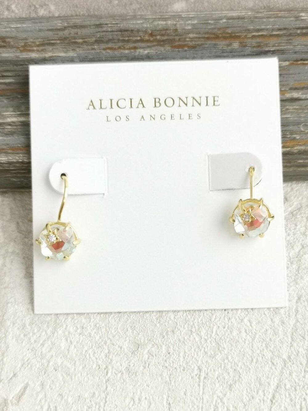 Alicia Bonnie ❤️ Gem Star Gold Dichroic Glass Earrings